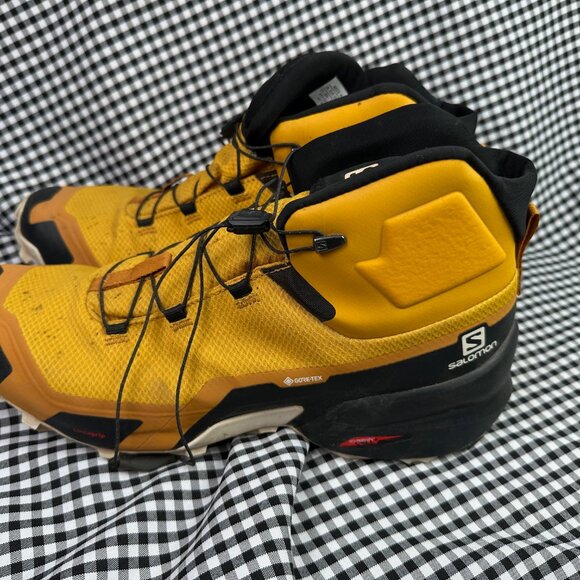 Salomon Cross Hike Mid GTX Boot Hiking Gorpcore Yellow Black Men's 12 - Picture 3 of 7